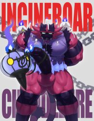 2024 abs ambiguous_gender anthro anthro_on_anthro balls barazoku biceps big_balls big_muscles big_penis bound candle chained chains chandelure duo erection eye_roll fire fishingmanmax fur generation_5_pokemon generation_7_pokemon genitals glans handjob hands_behind_back hi_res huge_balls huge_cock huge_muscles humanoid_genitalia humanoid_penis incineroar looking_pleasured male muscular muscular_anthro muscular_male narrowed_eyes nintendo nipples nude pecs penile penis pokemon pokemon_(species) serratus sex simple_background standing teeth thick_arms thick_penis thick_thighs tongue tongue_out tuft wax wax_play