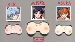 3girls asuka_langley_sohryu big_breasts black_hair blue_eyes blue_hair breasts breasts_out breasts_through_wall brown_eyes female free_use girly glory_hole glory_wall gold_eyes human light-skinned_female light_skin long_hair misato_katsuragi multiple_girls neon_genesis_evangelion nipples orange_hair photo_(object) picture_on_wall purple_hair red_eyes rei_ayanami short_hair small_breasts stuck_in_wall through_wall wall