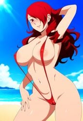 ai_generated alternate_costume atlus breasts female female_only mitsuru_kirijo nai_diffusion persona persona_3 ryu_ai sling_bikini solo stable_diffusion swimsuit