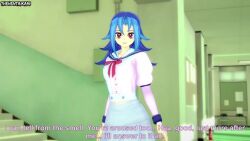 3d animated ass blue_hair clothing cum cum_outside english_text female foot_fetish foot_focus japanese_voice_acting kamishiro_rio koikatsu legwear looking_at_viewer looking_back looking_down masturbation panties penis pov rear_view red_eyes rio_kamishiro school_uniform skirt tagme thehentaikami underwear video yu-gi-oh! yu-gi-oh!_zexal