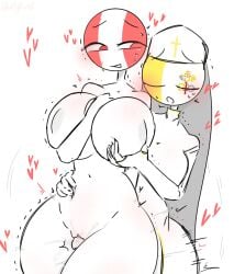 1futa 1girls big_ass big_breasts big_hips big_penis breasts closing_eyes clothed_futa countryhumans countryhumans_girl duo edited erection female futa_on_female futanari hat humanoid humanoid_penis kak0yt0_chel naked_female nude nun penis peru_(countryhumans) pussy questionable sex standing tagme thick_thighs thigh_sex vaginal_penetration vatican_city_(countryhumans) wide_hips