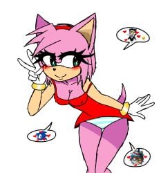 1girl 1girls 2024 2d_(gorillaz) amy_rose artist_request breasts business_man business_suit child_bearing_hips clothing deltarune dress erect_nipples erect_nipples_under_clothes female gorillaz green_eyes headband panties peace_sign pink_fur recolor red_dress red_headband short_dress smile softcore solo sonic_(series) sonic_the_hedgehog sonic_the_hedgehog_(series) spamton_g._spamton spamton_g_spamton suggestive thick_thighs transparent_background