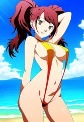 ai_generated alternate_costume atlus breasts female female_only kujikawa_rise nai_diffusion persona persona_4 ryu_ai sling_bikini solo stable_diffusion swimsuit