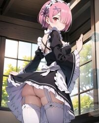 ai_generated ass female pink_eyes pink_hair ram_(re:zero) re:zero_kara_hajimeru_isekai_seikatsu