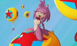 amy_rose anthro balloon breasts closed_eyes collar eulipotyphlan female genitals grinding hedgehog hi_res inflatable mammal masturbation nipples nude open_mouth pink_body pussy sega solo sonic_(series) sonic_the_hedgehog_(series) spikeybluething