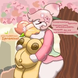 anthro breasts cookie_run cookie_run_kingdom cookie_run_ovenbreak gigantic_breasts peach_blossom_cookie peach_cookie pixel_art pregnant yellow-skinned_female