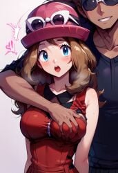 ai_generated groping_breasts imminent_rape imminent_sex pokemon pokemon_xy pokemon_xy_(anime) serena_(pokemon) serena_(pokemon_games) surprised