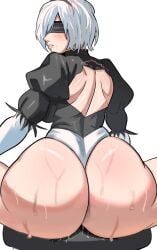 1girls 2024 ass blush female huge_ass looking_back nier nier:_automata sweaty_butt yorha_2b ytrall