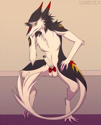 balls fluffy fur girly gustav kanevex looking_at_viewer male male_only penis sergal sitting solo uncut