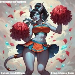 ai_generated athena cheerleader draenei draenei_female goddess warcraft