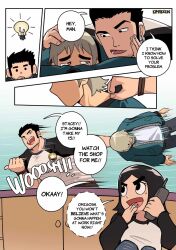 black_hair comic_page english english_text gay gay_male lucas_lee male male/male phone scott_pilgrim scott_pilgrim_takes_off text todd_ingram white_hair yaoi