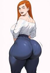 absurd_res ai_generated ben_10 ben_10_alien_force big_ass bubble_ass cartoon_network dumptruck_ass gwen_tennyson_(alien_force) hi_res pawg perfect_perf redhead solo_focus tagme thick_ass tight_pants toonami winking winking_at_viewer