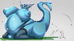 anime anthro belly big_breasts breasts clothing digital_media_(artwork) eeveelution female generation_1_pokemon genitals huge_breasts hugebreasts hyper hyperpreg invalid_tag legwear nintendo nipples piercing pokeball pokemon pokemon_(species) pregnant prolapse solo stockings tail thick_tail vaporeon wet wide_hips