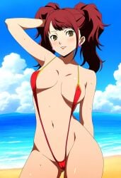 ai_generated alternate_costume atlus breasts female female_only kujikawa_rise nai_diffusion persona persona_4 ryu_ai sling_bikini solo stable_diffusion swimsuit