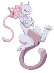 alpha_channel angry anus darthglacier duo erection female legendary_pokemon male mew mewtwo nintendo penis plain_background pokemon pokemon_(species) pussy straight_hair transparent_background video_games