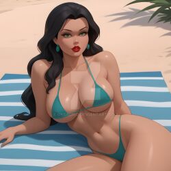 1girls ai_generated ass bikini bikini_bottom bikini_top black_hair breast breasts butt cleavage cool_world curvaceous curvaceous_body curves curvy curvy_body curvy_female curvy_figure curvy_milf deviantart exposed_ass exposed_breast exposed_breasts exposed_butt female female_only green_bikini green_bikini_bottom green_bikini_top green_eyes hourglass_figure inner_sideboob light-skinned_female light_skin lonette milf okosumo seductive seductive_eyes seductive_gaze seductive_look seductive_mouth seductive_pose sideboob solo solo_female voluptuous voluptuous_female watermark