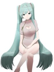 china_dress chinese_clothes grey_clothing hatsune_miku legs thick_thighs thighs uruti_2388