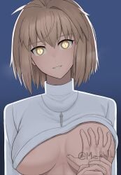 1girls alternate_version_available arcueid_brunestud areola_slip areolae aroused aroused_face aroused_smile big_breasts blush breast_focus breasts_bigger_than_head clothing_lift enormous_breasts grabbing grabbing_breasts grabbing_hand groping_breast groping_breasts hand_on_breast holding_hand horny horny_female huge_boobs huge_breasts inviting inviting_to_sex large_boobs large_breasts looking_at_viewer melty_blood meph1l necklace shiny_eyes smile steam steamy_breath sweater sweater_lift top_heavy tsukihime tsukihime_(remake) turtleneck_sweater type-moon upper_body white_sweater yellow_eyes