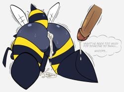 after_anal after_sex back_view bee bee_boy bee_humanoid big_ass big_butt cum cum_drip cum_in_ass cum_inside dark-skinned_female dark_skin dialogue male male/female male_penetrated max_(stashamber) micotherock oc on_knees original_character sex stashamber_(artist) tagme tagme_(character)gay yaoi