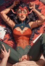 ai_generated blush cat_ears catra fur jinora12345 looking_at_viewer pov_eye_contact ripped_clothing she-ra_and_the_princesses_of_power