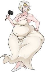 bbw big_belly dress fat fat_ass fat_rolls genpis_chong hammer huge_ass limbus_company love_handles pink_hair project_moon weight_gain