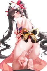 ass asshole bare_back bare_shoulders black_hair blush blush breasts breasts_out cum cum_drip cum_in_pussy cum_inside cum_on_body cum_on_feet fantongjun feet footjob honkai:_star_rail honkai_(series) honkai_impact_3rd hoyoverse looking_at_viewer magenta_eyes mihoyo nail_polish nipple perfect_feet red_nail_polish red_nails reverse_footjob soles sparkle_(honkai:_star_rail) toes