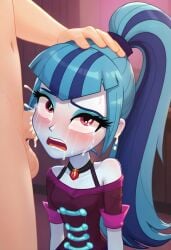 ai_generated blush crying cum ear_fuck ear_penetration ear_sex embarrassed equestria_girls female girl looking_at_viewer my_little_pony open_mouth rainbow_rocks sex sonata_dusk villainess