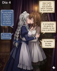 2females 2women age_difference ai_generated big_ass big_breasts blush breasts_on_breasts breasts_to_breasts closed_eyes curvy_female female_only girlfriends grabbing_another's_waist grabbing_waist grayfia_lucifuge high_school_dxd kissing lady_and_maid large_breasts lesbian lesbian_couple lesbian_kiss lesbian_lovers lesbian_milf maid milf milf_love_young_woman mother-in-law_and_daughter-in-law passionate_kiss text thick_thighs venelana_gremory voluptuous_female wide_hips yuri