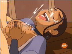 1boy 1girls areola areolae artist_name avatar_the_last_airbender between_breasts big_breasts breast_squeeze breast_squish breasts breasts_together brown_hair busty choker closed_eyes clothed clothed_female clothed_female_nude_male clothing completely_nude completely_nude_male cum cum_on_face cum_on_tongue cumming cumshot dark-skinned_female dark_skin duo ejaculation ejaculation_between_breasts faceless faceless_male facial female female_focus filter interracial katara koturitsu large_breasts light-skinned_male light_skin lying male male_on_top nickelodeon nipples nude nude_male on_back open-mouth_smile open_clothes open_mouth open_smile orgasm outercourse paizuri penis penis_between_breasts sex smile straight teeth titfuck titjob tongue tongue_out unseen_male_face upper_teeth vhs_filter