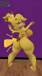 cally3d chiku cosplay cryptiacurves drawover female fredina's_nightclub furry pikachu_(cosplay) pose vrchat