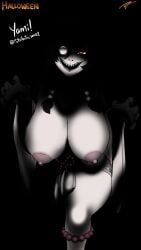 1girls big_breasts black_hair breasts horror huge_breasts japanese_mythology large_breasts long_hair milf monster_girl nightmare_waifu original pleasure_castle sharp_teeth smile solo solo_female solo_focus spider_girl thick thick_thighs thighs yami_(stabilicious)