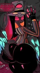 2girls ass_grab black_body black_scales black_scar_(khadhunter7) blush bubble_ass femboy feminine_male gay grabbing groping hazbin_hotel khadhunter7 lurker_(species) monster muscular_male neon_lights pecs scalie serpentine sir_pentious_(hazbin_hotel) size_difference snake trap