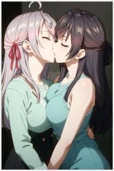 2females 2girls ai_generated alisa_mikhailovna_kujou girl_on_girl lesbian_couple lesbian_kiss lesbian_sex suou_yuki yuri yuri yuri