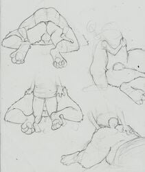 afrosoldier303 all_fours anal anthro ass_up balls bear chubby clothing doggy_style dripping from_behind human human_on_anthro interspecies legwear male male_only mammal on_top pads paws raised_leg sex sheath size_difference sketch sleeping sloppy_sideways socks unfinished yaoi