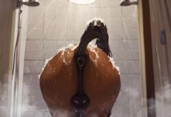 ai_generated anus ass balls brown_body dino2k equid equine equine_anus feral fur genitals horse male mammal penis poor_quality presenting presenting_anus puffy_anus raised_tail rear_view shower shower_room showering solo solo_focus wet wet_balls wet_body wet_fur wet_penis white_body