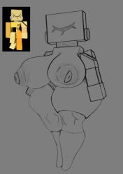 1girls areolae big_ass big_breasts blueruchka breasts die_of_death_(roblox) eye_closed eyelashes female grey_background harken_(die_of_death) nipples one_eye_closed pussy reference_image roblox roblox_game sketch solo solo_female tagme thick_thighs thighs