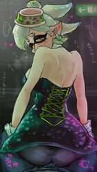 animal_humanoid anthro ass blush cephalopod cephalopod_humanoid dress erection female fully_clothed gloves humanoid inkling kabeu_mariko lap_dance looking_at_viewer looking_back male male_pov marie_(splatoon) mask_(marking) nintendo pointy_ears pov pseudo_hair sitting sitting_on_lap sitting_on_person splatoon splatoon_(series) squid squid_sisters straight_hair sweat tentacle tentacle_hair yellow_eyes