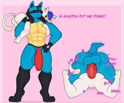 abs anal anthro ass balls big_balls big_dom_small_sub big_penis black_body black_fur blue_body blue_fur blue_hair carrying_another domestic_cat dominant duo eye_scar facial_scar felid feline felis female flaccid from_behind_position fur generation_4_pokemon genitals hair imminent_sex instant_loss_2koma larger_male lila_boom lucario male male/female mammal muscular muscular_male nagisalucario nintendo nude onomatopoeia penis plap pokemon pokemon_(species) rear_view rough_sex scar sex size_difference sound_effects tail text unknown_artist white_body white_fur yellow_body yellow_fur