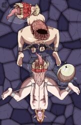 2girls anal_egg_laying anal_object_expulsion anal_prolapse asphyxiation birth birthing bondage clitoris_torture delicious_in_dungeon dislocated_jaw distended_mouth dungeon_meshi egg_from_ass egg_in_ass falin_touden human_mother_baby_monster legs_apart marcille_donato monster monster_birth prolapse prolapse_pussy prolapsed_anus pululon rape restrained spread_legs spreader_bar stretched_pussy unhinged_jaw vaginal_prolapse what_the_fuck