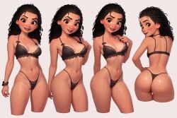 1girls ai_generated ass brown_hair brunette_hair cartoon female hot hot_girl moana moana_waialiki sexiest sexy.ai