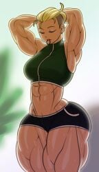 forsakun kasity_lee muscular muscular_female sweaty