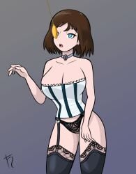 1girl 2d 2d_animation animated big_breasts bioshock bioshock_infinite blue_eyes busty elizabeth_comstock female female_focus female_only harvestman_here hourglass_figure hypnosis lingerie mesmerized mind_control open_mouth pendulum wide_hips