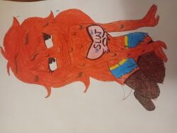 drawing flaky_(htf) happy_tree_friends sexy_pose shorts stockings wet_body