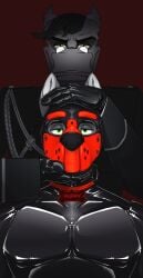 animal_mask anthro bondage canid canine canis clothing collar domestic_dog dominant dominant_anthro dominant_male dragon duo egon_schroeder eyewear glasses gloves handwear hi_res latex latex_clothing latex_skinsuit leather leather_clothing leather_gloves leather_handwear lowrider-girl male male/male mammal mask military_clothing military_uniform mythological_creature mythological_scalie mythology petplay pup_mask puppyplay roleplay scalie skinsuit submissive submissive_male tight_clothing uniform wearing_glasses wolf
