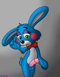 balls bow_tie cpctail five_nights_at_freddy's five_nights_at_freddy's_2 fur lagomorph male male_only mammal penis rabbit solo toy_bonnie_(fnaf) video_games