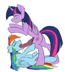 2015 alicorn animal_genitalia equine erection fellatio female feral friendship_is_magic furry futa_on_female futanari horn horsecock intersex mammal my_little_pony notsafeforhoofs oral pegasus penis rainbow_dash_(mlp) sex twilight_sparkle_(mlp) wings