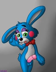 balls bow_tie cpctail five_nights_at_freddy's five_nights_at_freddy's_2 fur lagomorph male male_only mammal penis rabbit solo toy_bonnie_(fnaf) video_games