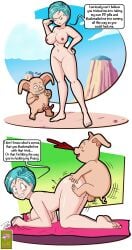 1boy 1girls all_fours angry animal_ears animal_genitalia animal_penis ass ass_grab big_ass big_breasts bloody_nose breast_press breasts bulma_briefs cheating cheating_wife closed_eyes completely_nude completely_nude_female completely_nude_male dialogue dirtymind doggy_style dragon_ball_super dragon_ball_z ear_piercing earrings english_text grabbing_another's_ass grabbing_ass grabbing_from_behind green_hair huge_ass huge_breasts nervous netorare nipples nude nude_female nude_male oolong open_mouth open_smile penetration piercing piercings pig sex sex_from_behind size_difference speech_bubble surprised testicles text twintails vaginal vaginal_insertion vaginal_penetration vaginal_sex
