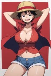 ai_generated darkcry female female_only genderswap_(mtf) luffyko monkey_d_luffy one_piece rule_63