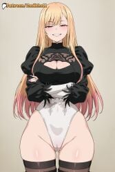 1girls 2b_(nier:automata)_(cosplay) ai_generated anus ass big_ass big_breasts blonde_hair blush breasts cosplay curvy curvy_figure female female_only huge_ass huge_breasts kitagawa_marin marin_kitagawa mature_female pussy pussy_juice sex smile solo sono_bisque_doll_wa_koi_wo_suru zadbhell